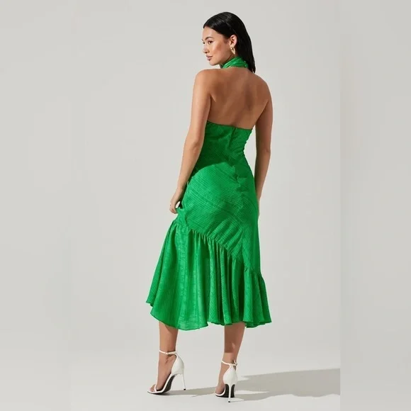 NWT Size S - ASTR The Label Caspia Halter Side-Slit Midi Dress - Picture 5 of 11